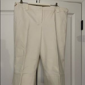 Loft Petite Off white Capris! Size 16 Petite! Classic ribbon tie on pant foot!